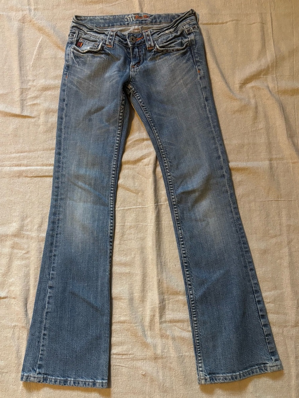 Miss Me Low Rise Bootcut Jeans Size 25 Embroidered Flap Pocket St. Louis JP0408